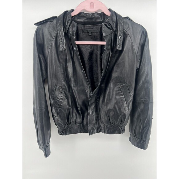 IZZUE COLLECTION Genuine Lamb Leather Moto Jacket SIZE 34 Black - Picture 1 of 4